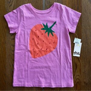 NWT Tea Collection Fiesta Fresa Perennial Pink Strawberry Kids Graphic Tee